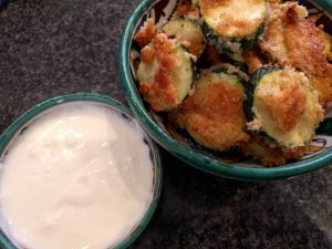 Zucchini Bites With Garlic Aioli Dip