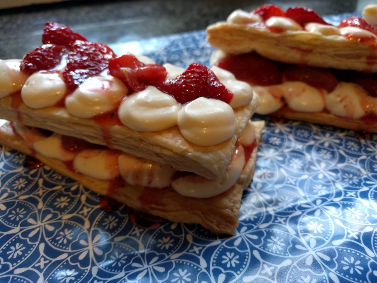 Mille-Feuille with Roast Strawberries and Mascarpone