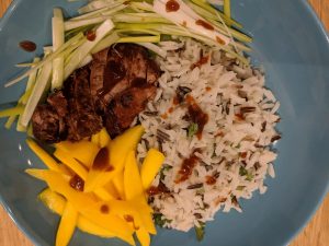 Hoisin Duck Mango And Wild Rice Bowls
